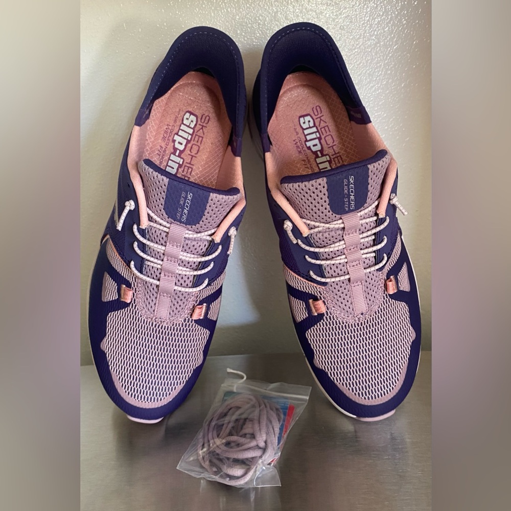 SKECHERS GLIDE STEP PRO SLIP INS Women's Purple and Pink Athletic Sneakers - Picture 4 of 15